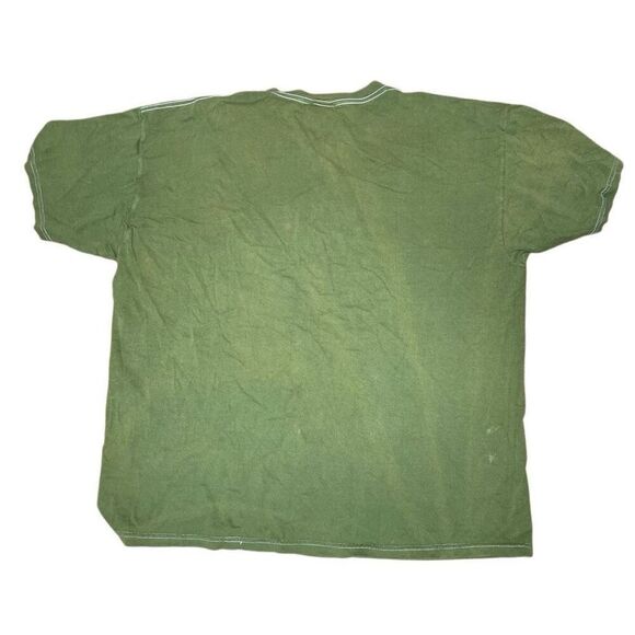 Y2K American Red Cross Green Khaki Skater Shirt Large - Picture 5 of 5